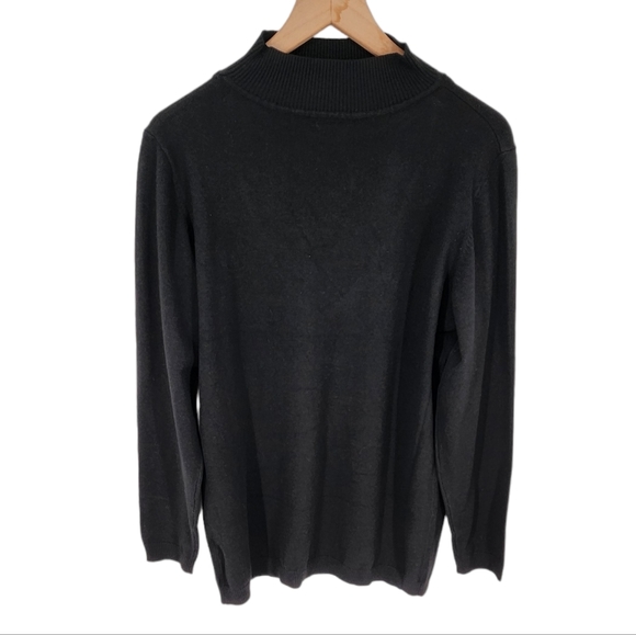 City Chic Mock Neck Collar Long Sleeve Stretch Knit Tunic Sweater Black 14 NWT - Picture 7 of 10